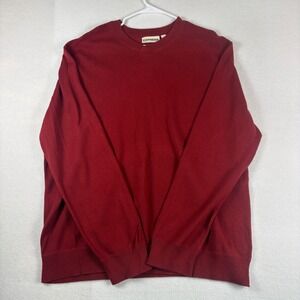 Express Precision Fit Mens XXL Burgundy Red 100% Cotton Crewneck Sweater Knit